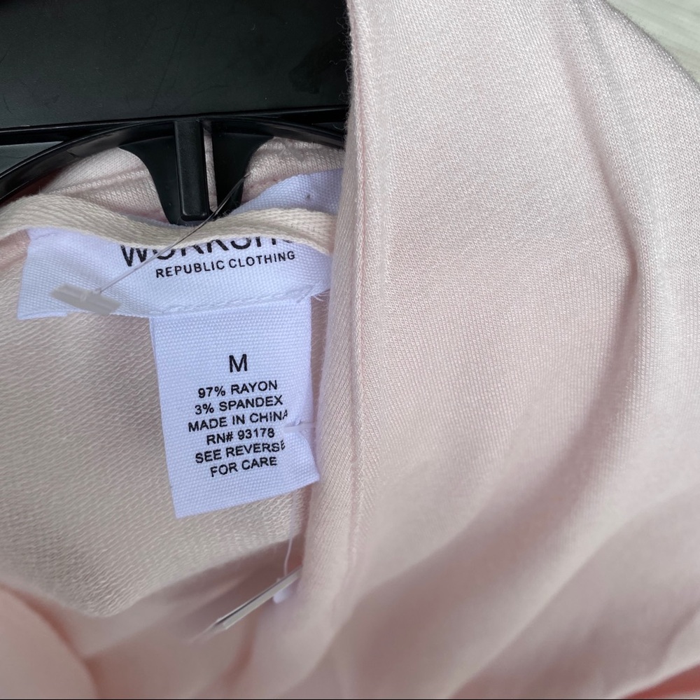 Blush Pink Waterfall Cardigan NWT M Soft Knit Open Front Spring Layer - Picture 7 of 8